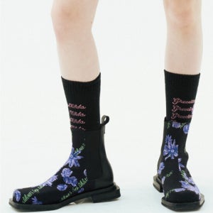 그리디어스 Floral Print Leather Chelsea Boots