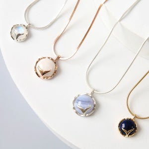 고래 꼬리 천연석 펜던트 우정 생일선물 은 목걸이, 아드모르