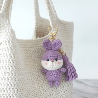 코바늘 DIY 귀여운 동물 키링 곰 토끼 고양이 코바늘 뜨개인형