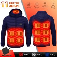따뜻한 겨울 USB 11 지점 온열 재킷 남성용 사냥 하이킹 낚시 캠핑 전기 발열 재킷