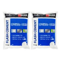 철물팩토리 빨리굳는시멘트 1kg 2개 백시멘트 모래필요없는