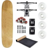 Moose Skateboards 무스 블랭크 스케이트보드 컴플리트 19 7 75인치 내추럴 트럭과 휠 가