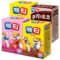 제티 20T 4종 쵸코렛맛 딸기맛 바나나맛 쿠키앤초코 총 80T m