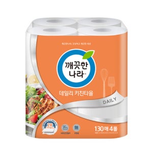 [롯데백화점] 깨끗한나라 데일리 키친타올 130매 4롤 LE1212772440