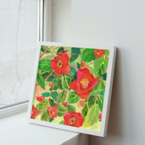 동백꽃 정사각형 인테리어 그림액, 씨솔아틀리에