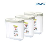 KOMAX 코멕스 플라스틱 그래놀라용기 4L X 3개 시리얼통 쌀통 잡곡통 밀폐용기