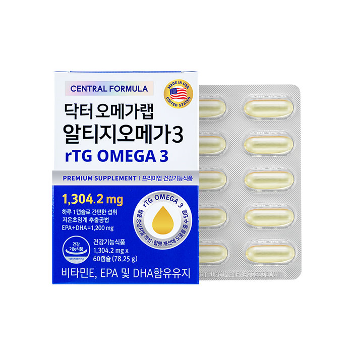 <b>센트럴포뮬러</b> [<b>센트럴포뮬러</b>] 닥터오메가랩 rTG <b>오메가3</b> 60캡슐 X 1개