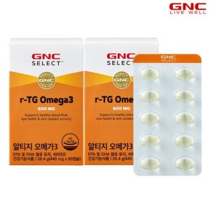 지엔씨 [GNC] 알티지 오메가3 60캡슐 (1개월분) x 2병 1002252x2