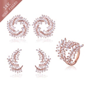 14K GF 귀걸이/반지 SET 밀포이유 크리스탈 SET SET0291