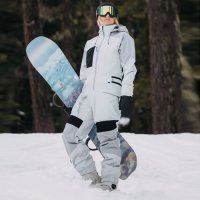 22 23 BURTON WOMENS GORE-TEX CARBNTE ONE PIECE GRAYCL SILVRS 버튼 여성용 원피스 보드복