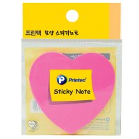 프린텍 스티키노트 모양스티키 하트 50매 DI010