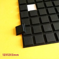 12x12x3mm 자동 접착 범퍼 패드 사다리 모양 실리콘 고무 발 전자 제품 유리 스피커 가전 가구 128 개