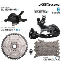 Shimano Altus 9 단 그룹 세트  M2010 시프터 RD-M2000  후방 변속기 및 SUGEK 카세트 스프로킷  36 T  42 T  46T  X90 체인