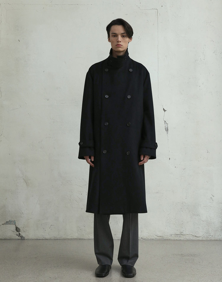 [필시크] LAMBWOOL OFFICER COAT (BLACK) D6ESXX00058