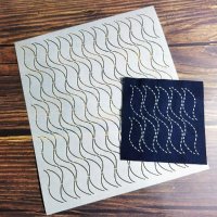 사시코 스텐실 사시코 자수 무늬 퀼트 스티치 몰드 일본 전통 패턴 웨이브 패턴 109 5 inche