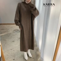 카라 KARRA 77까지 루즈폴라골지롱니트원피스 KB2WOP118C