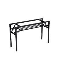 철제 접이식 테이블 다리 상판 분리형 흰색 프레임 -블랙