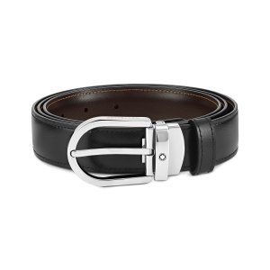 [롯데백화점] 몽블랑 BEST 말발굽형 버클 30mm 블랙/브라운 리버서블 레더 벨트 128135 LE1207133227