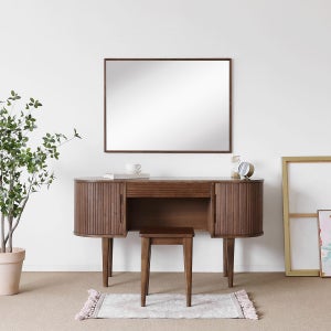 베이직가구 블랙러버 A1형 슬라이드화장대 세트 진블랙러버