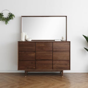 베이직가구 헤리티지월넛 A형 9칸서랍장 세트