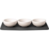 빌레로이앤보흐 빌보 뉴문 원형 딥 소스 볼 접시 그릇 3개 세트 (총 4pcs) Villeroy & Boch