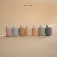 무쉬 실리콘 자기주도 스파우트컵 mushie 9 18개월 유아 식기 빨대컵