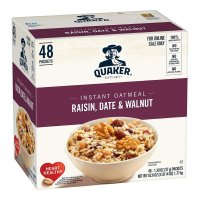 Quaker 미국 퀘이커 인스턴트 오트밀 건포도 대추 호두 48팩 총 1 77kg