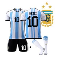 3성 챔피언 아르헨티나 홈 축구복 카타르 월드컵 챔피언 10호 메시 유니폼 어린이