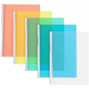 950 문화 F490D-7 대용량 레일 클리어홀더 둥근쫄대화일 A4 낱색 - 투명칼라