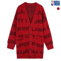 NBA 유니 오클라호마 썬더 레터 자가드 롱 가디건 N194KC012P