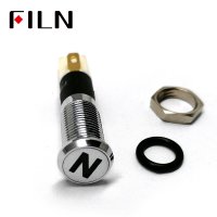 Filn 8mm c28 자동차 대시 보드 실버 쉘 중립 마크 12 v led 표시 등 솔더 발