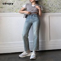 여성청바지코디 Circyy세련된 스타일 청바지 여성용 데님 스트레이트 발목 여자청바지