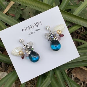 푸른빛 드롭 귀찌 귀걸이, 이다쥬얼리