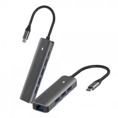 아이노트 USB C타입 6 in1 멀티허브  블랙  6개 CH61P