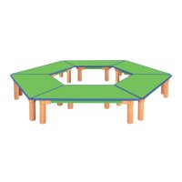 학원 유치원 어린이 책상 안전 연두 열린 학습대 테이블 유치원테이블 H