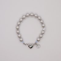 Heart Magnet Pearl Bracelet 하트팔찌 자석팔찌 회색진주