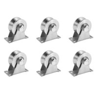 V-Type Stainless Steel Pulley Block Mute Bearings Groove Sliding Roller Track Wheel