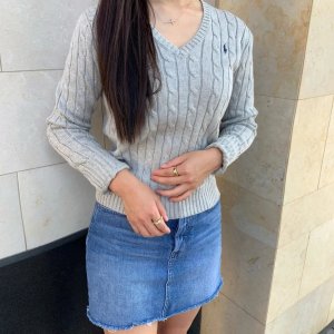 폴로 랄프로렌 여성용 케이블 꽈배기 브이넥 코튼 긴팔 니트 스웨터 10컬러