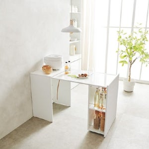 아빌 슬라이딩 접이식 식탁 확장형 원룸 폴딩 테이블 슬림식탁