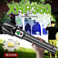 Led 손전등 26650 충전식 토치 Usb 강력한 전술 XHP360