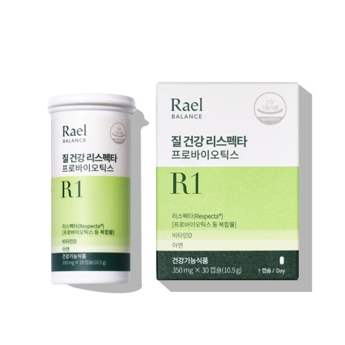 라엘 라엘밸런스 <b>질 건강</b> 리스펙타 <b>프로바이오틱스</b> 350mg x 30캡슐