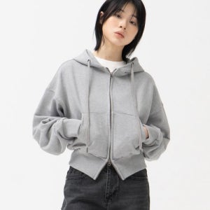 [토피 우먼] W 2WAY 크롭 스웻 후드 집업 (MELANGE GREY) T3S-2CSHZU01