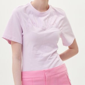 [이자벨마랑] 핑크 셔링장식 면 반팔티셔츠 ISTS3E381P1