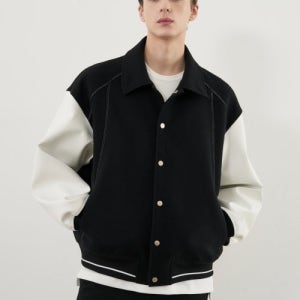 [드로우핏] 울 스타디움 라인 자켓 DFJK3105BK