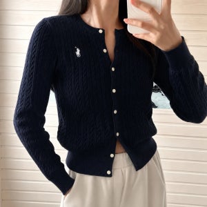 폴로 랄프로렌 걸즈 꽈배기 니트 가디건 여성 착용 가능 3컬러 백화점판