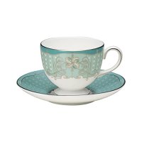 Wedgwood 푸쉬케 티 컵 받침 6 8fl oz 결혼 선물 그린 1058020