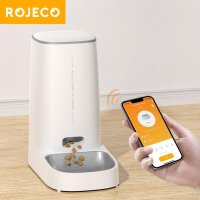 ROJECO-자동 고양이 피더 애완 동물 스마트 와이파이 먹이 키블 디스펜서 원격 제어 자동 공급기 개 건조