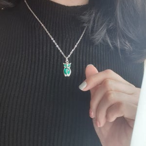 경주 칠보 공방 부엉이 쥬얼 순은 목걸이, 칠보