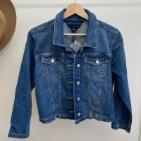 타미힐피거 여성 미니플래그 9부 데님 진청 자켓 DENIM