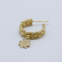 봉보 꽃 스마일 꼬임 귀걸이 Flower smile hoop Earrings